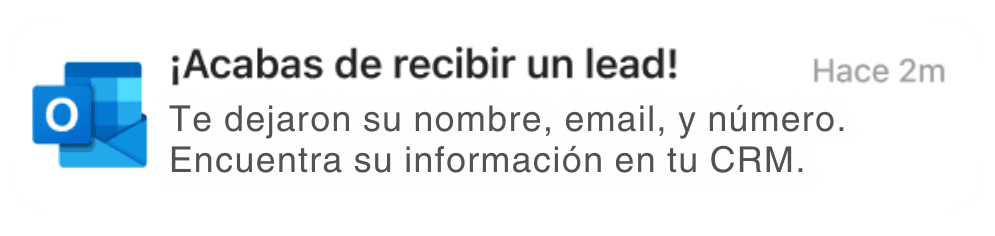 Notificación de lead